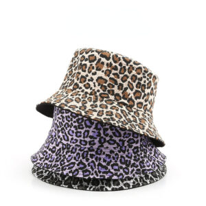 Wholesale Canvas Double -sided Leopard Fisherman Hat