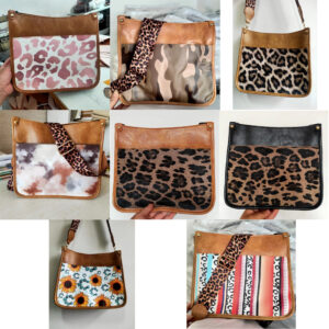 Wholesale Western Style Leopard Pattern Shoulder Strap PU Vintage Tote Bag Single Shoulder Bag Crossbody Bag