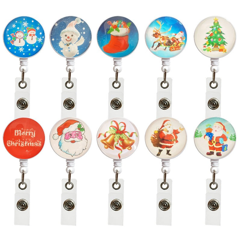 Wholesale Crystal Glass Christmas Telescopic Keychain