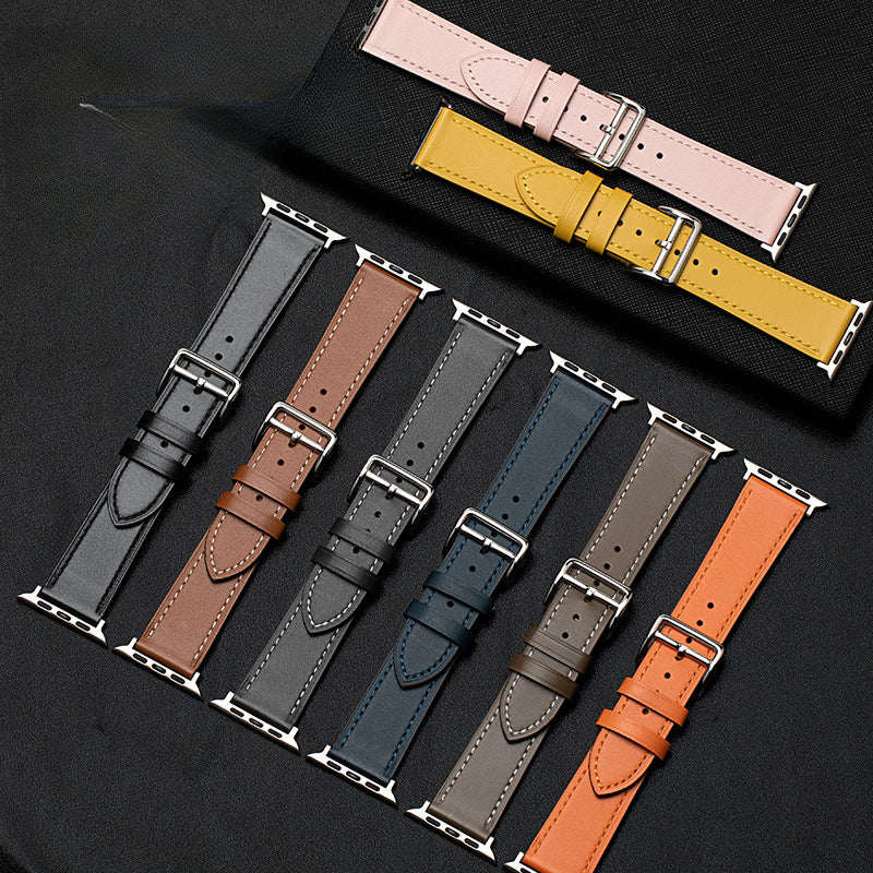 Wholesale Apple Watch Waterproof Single Loop Srts Cowhide Watch Strap