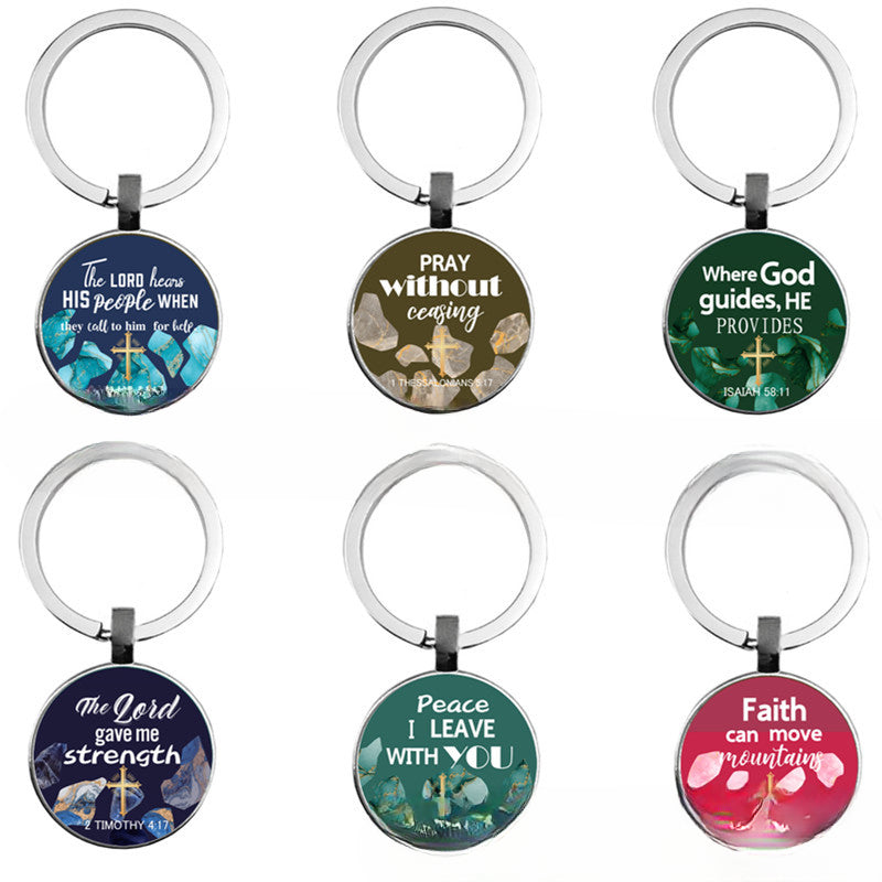 Wholesale ABOND THE BLESSINGS Time Gem Alloy Keychains