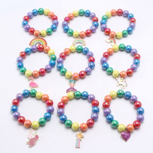 055d7ad7fdc69f210a5ced764fda3afd Wholesale Rainbow Beaded Alloy Kids Bracelet