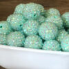 Wholesale 20MM Resin Mint Green AB Color Diamond Ball Beads