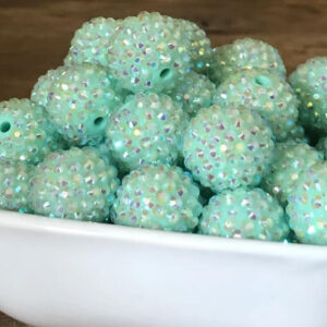 05b824994f4f205802d1626da86ba0c3 Wholesale 20MM Resin Mint Green AB Color Diamond Ball Beads