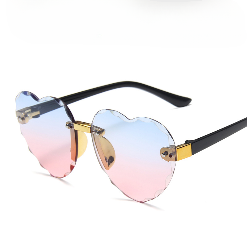 Wholesale PC Frameless Gradient Peach Heart Chilen's Sunglasses