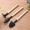 Wholesale Mini Wooden Handle Gardening Tools Three-piece Set