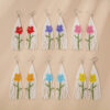 Wholesale Boho Flower Rice Beads Tassel Hand Braided Earrings
