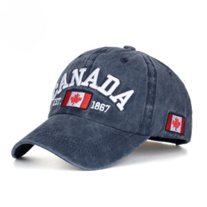 Wholesale CANADA Letter Washed Cotton Distressed Baseball Cap