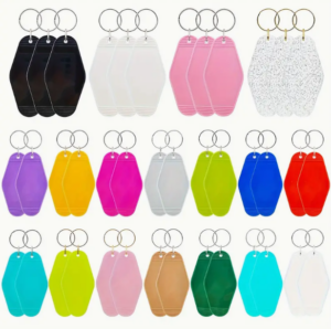 Wholesale Plastic Luggage Tag Retro Motel Number Tag Diamond Hotel Room Card Keychain