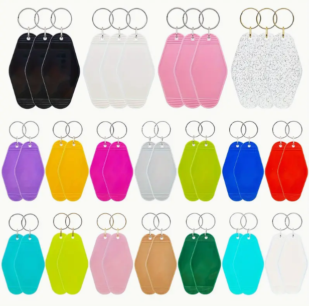 Wholesale Plastic Lage Tag Retro Motel Number Tag Diamond Hotel Room Card Keychain
