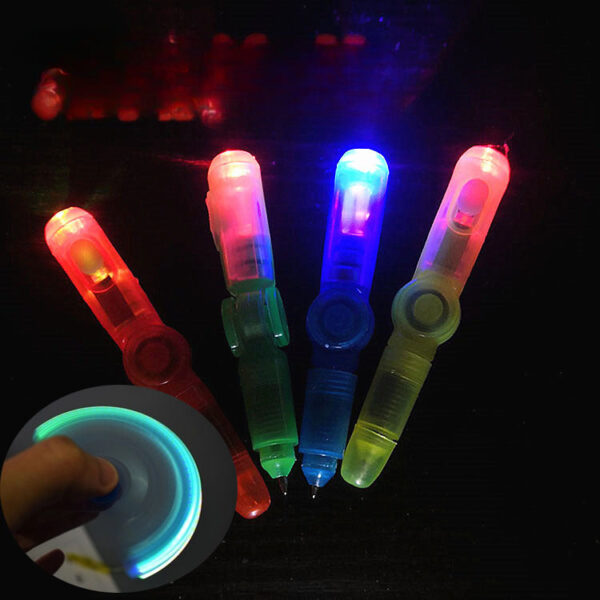 Wholesale of Fingertip Gyroscopes, Plastic LED Luminous and Colorful Rotating Pressure Reducing Pen Toys