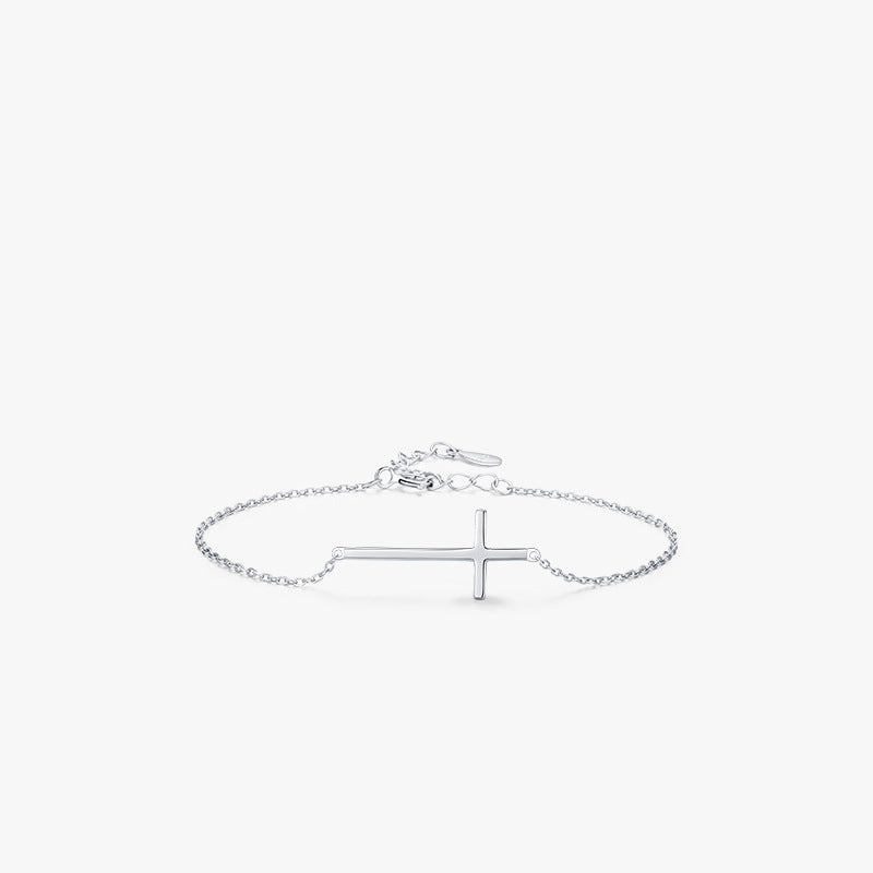 Wholesale S925 Sterling Sier Mirror Design Sense Cross Bracelet OLY-BT-MoD007
