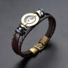 Wholesale Minimalist Alloy Bagua Woven Cowhide Bracelet
