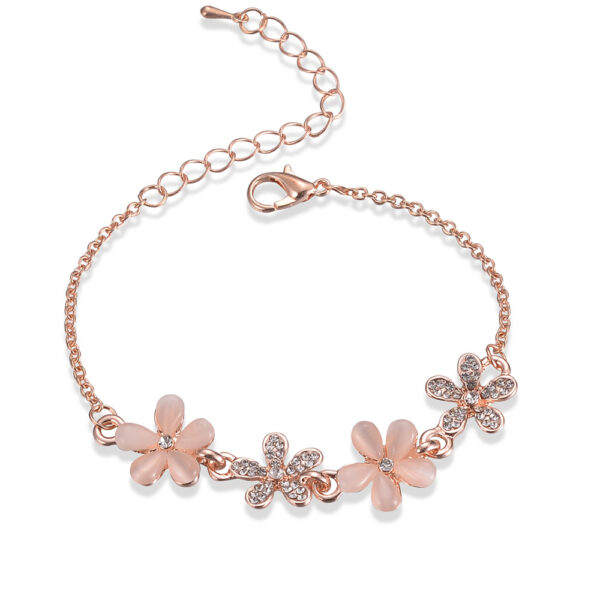 Wholesale New Small Flower Cat's Eye Stone Bracelet