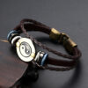 Wholesale Minimalist Alloy Bagua Woven Cowhide Bracelet