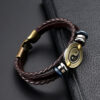 Wholesale Minimalist Alloy Bagua Woven Cowhide Bracelet