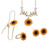 Wholesale Resin Sunflower Necklace Earrings Ring Bracelet Set of Four