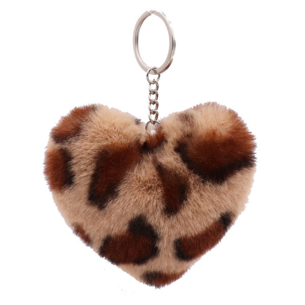 Wholesale Leopard Pattern Love Plush Keychains