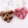 Wholesale Leopard Pattern Love Plush Keychains
