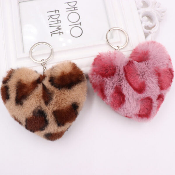Wholesale Leopard Pattern Love Plush Keychains