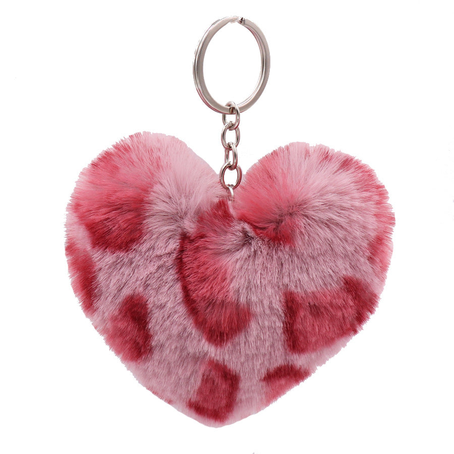 Wholesale Leopard Pattern Love Plush Keychains