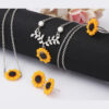 Wholesale Resin Sunflower Necklace Earrings Ring Bracelet Set of Four