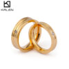 Wholesale Titanium Steel Gilded New Water Diamond Rings