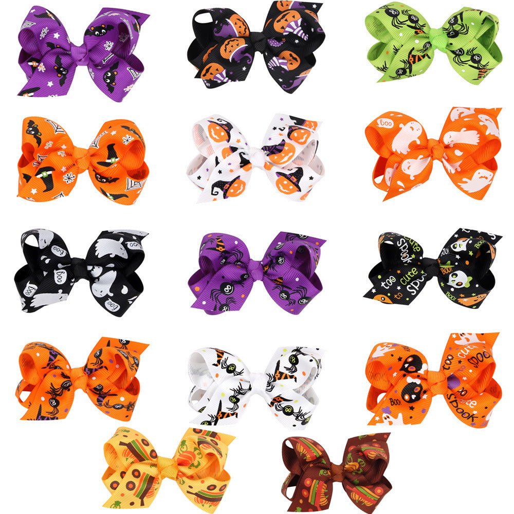 Wholesale Cartoon Print Bow Hairpin