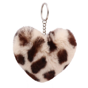 2 M White background coffee leopard print / 10cm leopard love (Silver single circle)