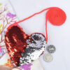 Wholesale Pu Sequin Lanyard Bag Love Children Coin Purse