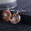 Wholesale Dried Flower Glass Ball Earrings