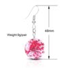 Wholesale Dried Flower Glass Ball Earrings