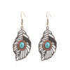 Wholesale Leaf Inlaid Ruby Alloy Earrings