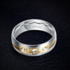 10274622262_402130531 Wholesale Gold and Silver Dual Color Electroplated Titanium Steel Men's Rings