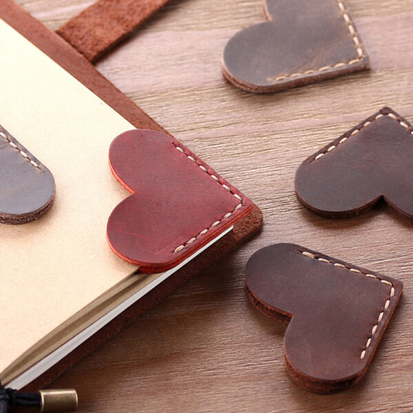 Wholesale Genuine Leather Heart Shaped Bookmarks