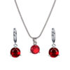 Wholesale Round Multicolor Zircon Necklace and Earring Jewelry Set