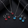 Wholesale Round Multicolor Zircon Necklace and Earring Jewelry Set