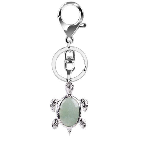 10296822348_950170408 Wholesale Natural Stone Crystal Sea Turtle Keychain