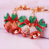 Wholesale Christmas Rhinestone Bell Alloy Keychain