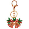 Wholesale Christmas Rhinestone Bell Alloy Keychain