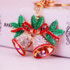 Wholesale Christmas Rhinestone Bell Alloy Keychain
