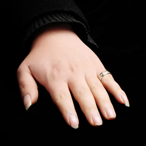 10326737431_402130531-1 Wholesale Gold and Silver Dual Color Electroplated Titanium Steel Men's Rings