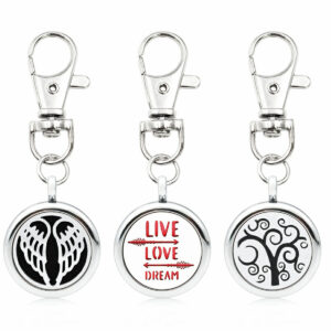 10346718809_117151780 Wholesale Alloy Angel Wings Hollow Aromatherapy Essential Oil Keychain