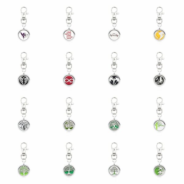 Wholesale Alloy Angel Wings Hollow Aromatherapy Essential Oil Keychain