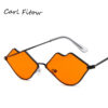 10349421217_1509241091 Wholesale PC Small Frame Metal Lips Sunglasses
