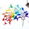 Wholesale Feather Colorful Wind Chime Dream Catching Net