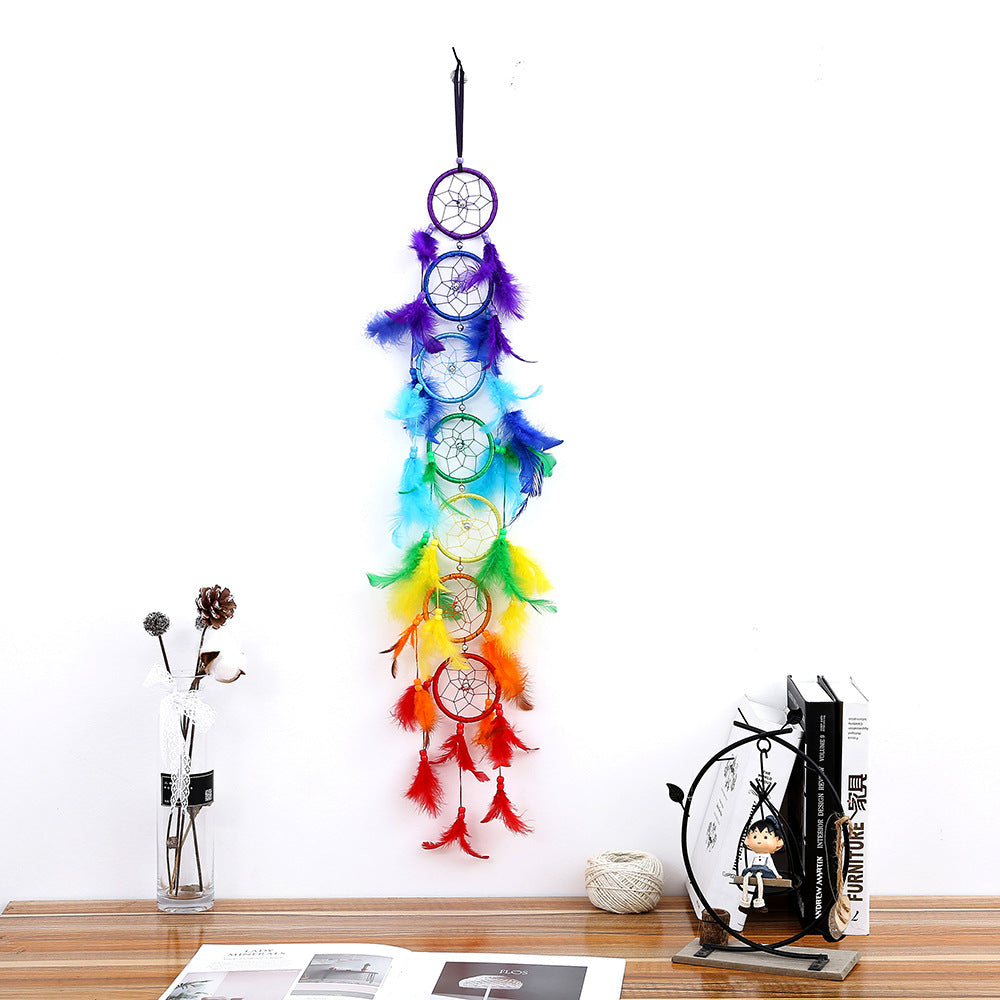Wholesale Feather Colorful Wind Chime eam Catching Net