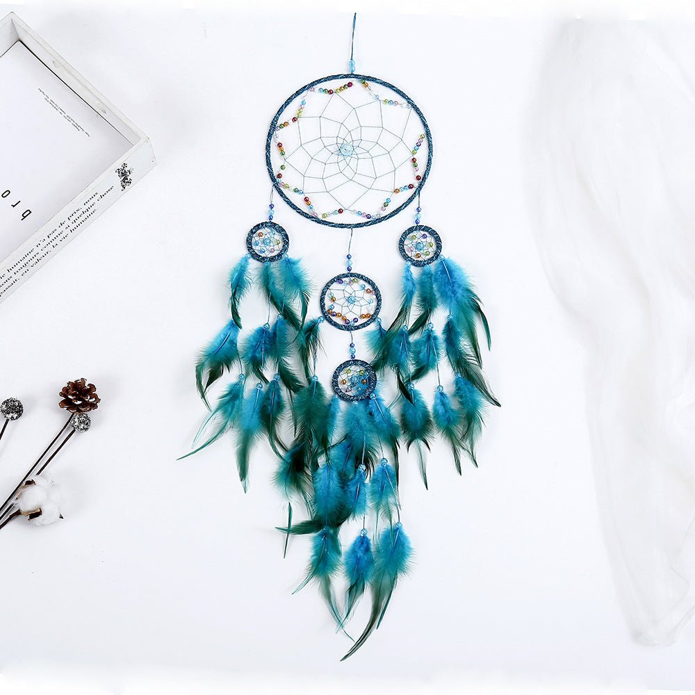 Wholesale of Five Ring Wind Chime Feather eam Catching Net