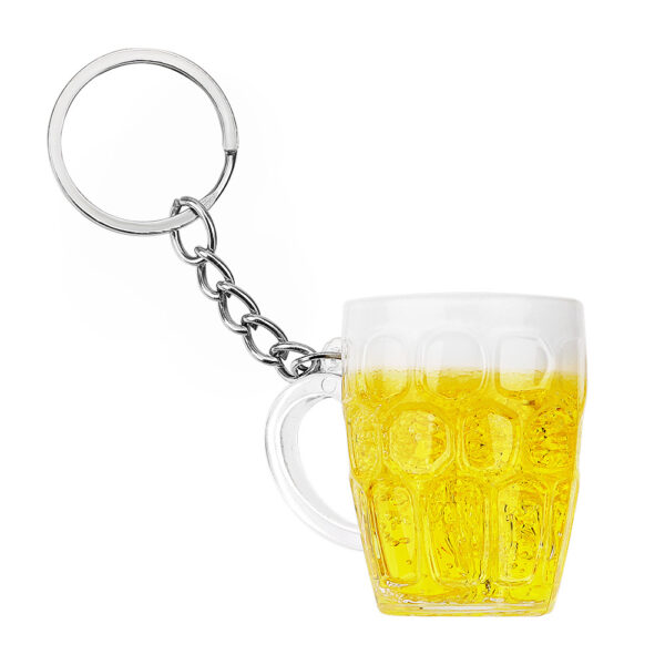 Wholesale Acrylic Imitation Beer Mug Creative Key Chain