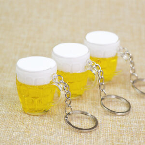 Wholesale Acrylic Imitation Beer Mug Creative Key Chain